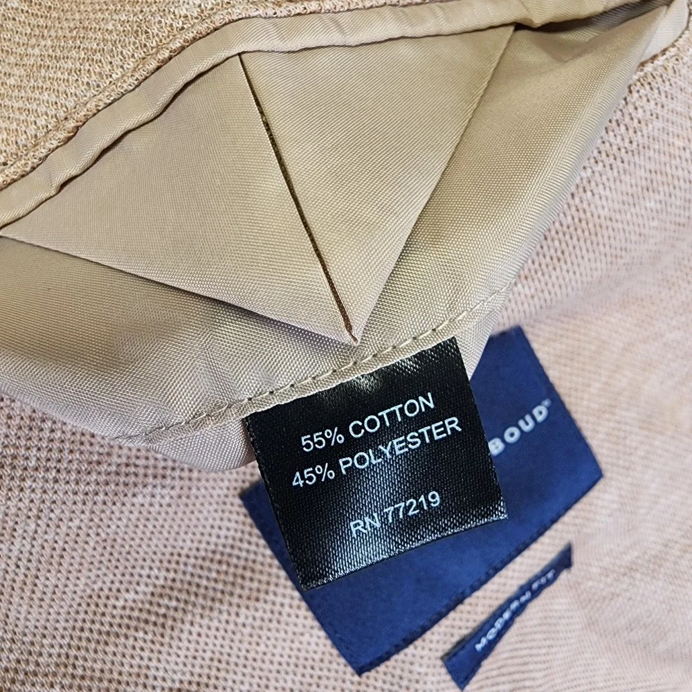 NEW Joseph Abboud Men S Modern Fit Blazer Cotton Blend Unconstructed Light Brown